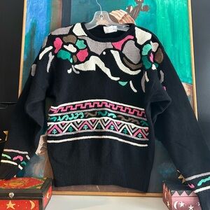 Vintage Franco Valeri Knit Wool Angora Sweater Size Small